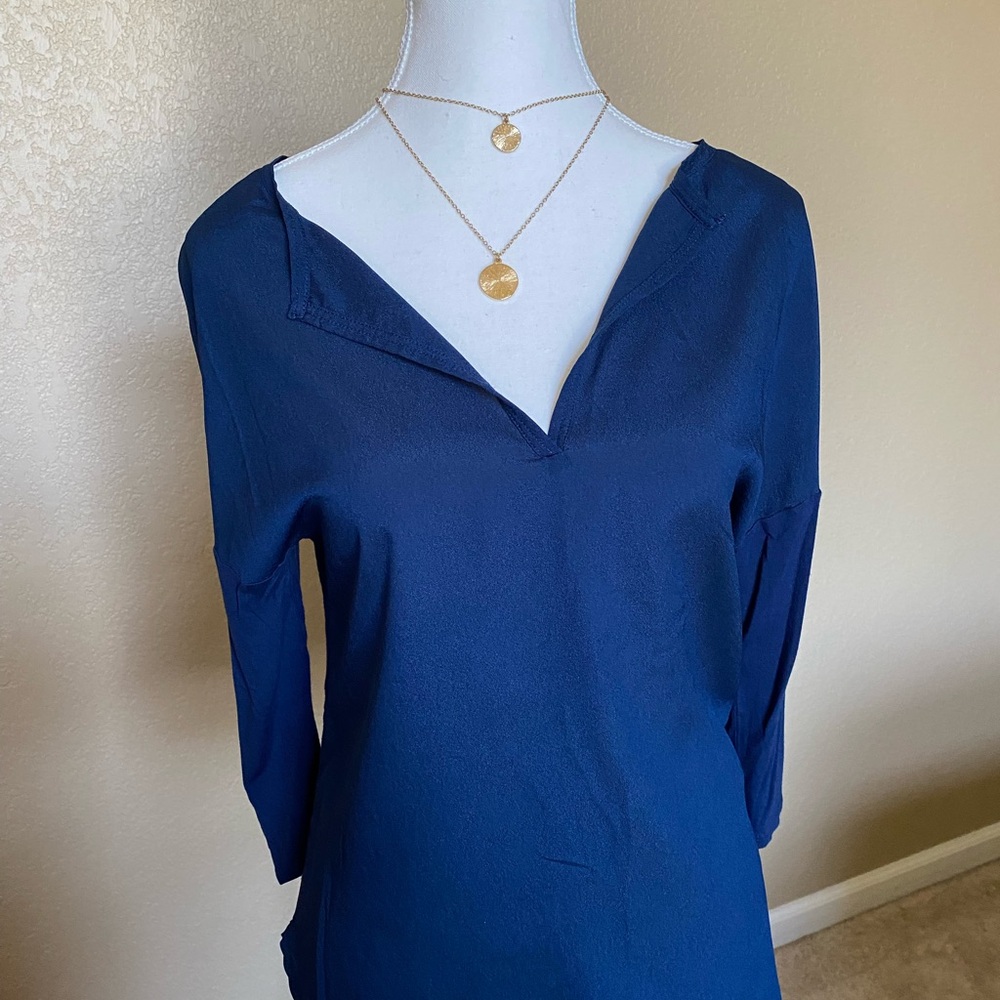 Banana Republic Blue 3/4 Sleeve Relaxed Blouse